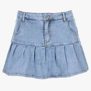 Denim Ruffle Skirt